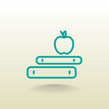 kitap ve elma simgesi