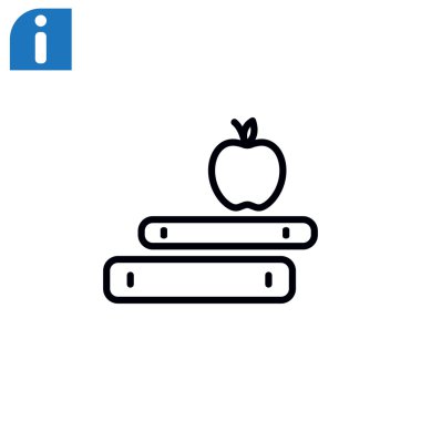 kitap ve elma simgesi