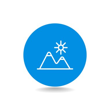 Dağlar ve güneş - seyahat simgesi