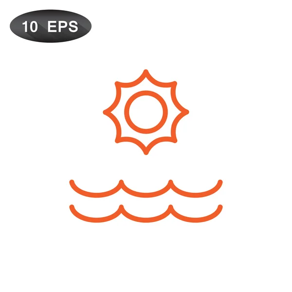 Summer Sun And Sea waves icon — Stock Vector