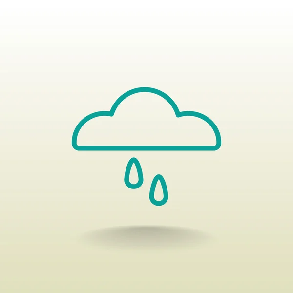 Nuage et gouttes de pluie icône — Image vectorielle