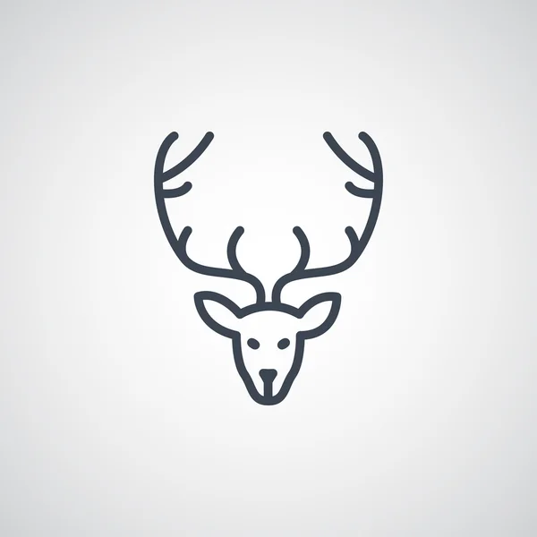Herten hoofd pictogram — Stockvector