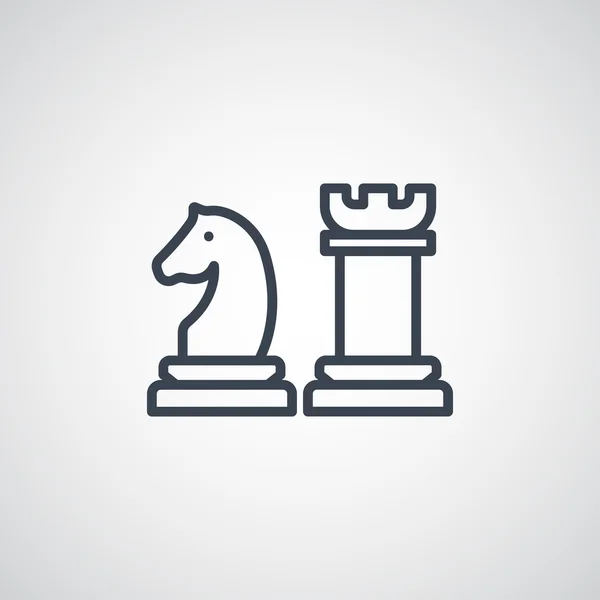 Delinear ícones de xadrez — Vetor de Stock