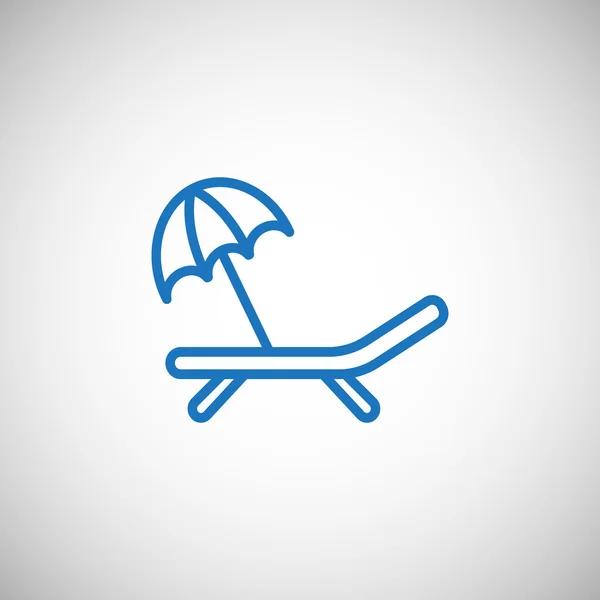 Liegestuhl mit Regenschirm-Symbol — Stockvektor