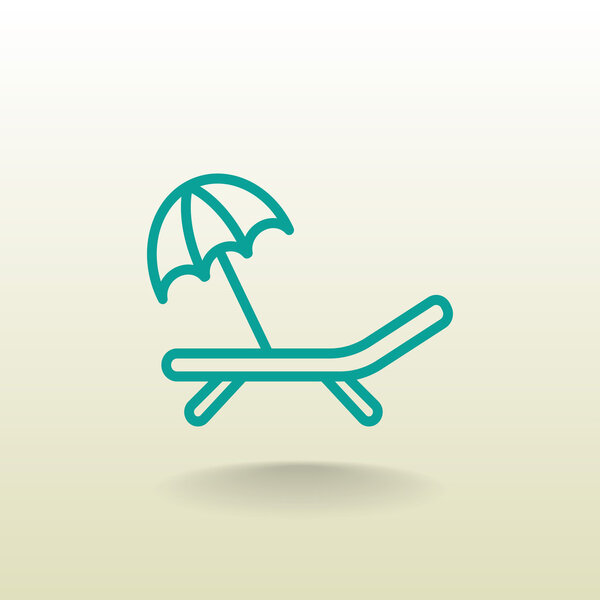 Deckchair with an umbrella icon