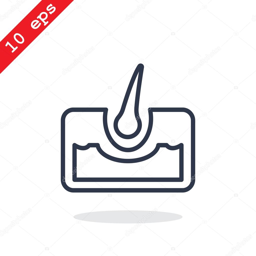Human hair icon. medical symbol. vector illustration