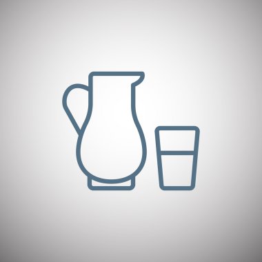 sürahi ve bardak süt simgesi