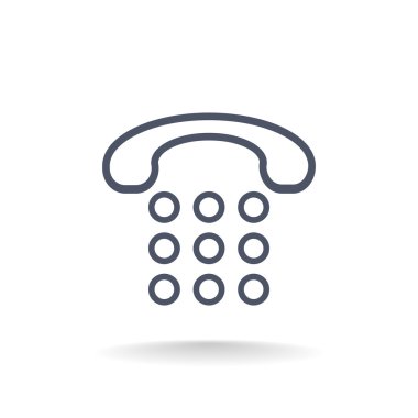 Telefon ahizesi ve düğme simgesi