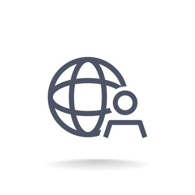 Küresel iş, işadamı simgesi