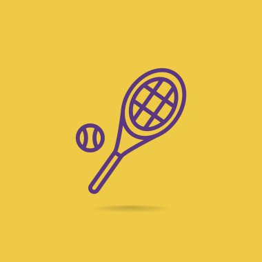 Tenis raketi topu simgesiyle 