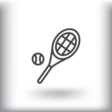 Tenis raketi topu simgesiyle 