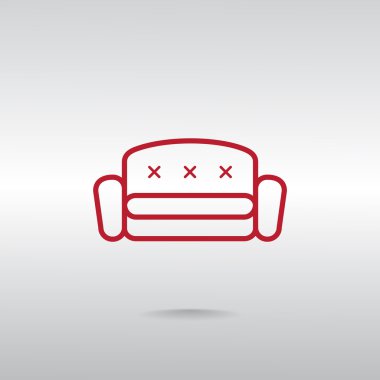 düz kanepe simgesi.