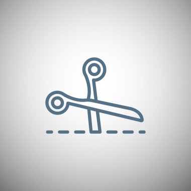 Makasla kesme satırı simgesi