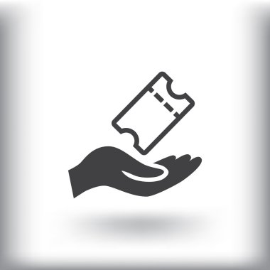 Bir bilet sembol alma el 