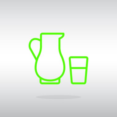 sürahi ve bardak süt simgesi