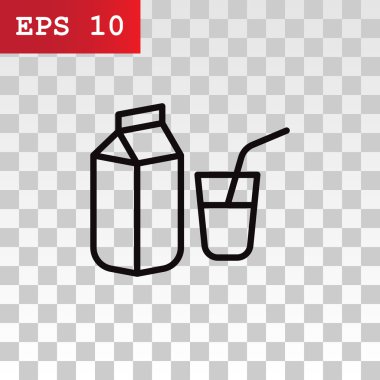 Süt paketi ve cam simgesi