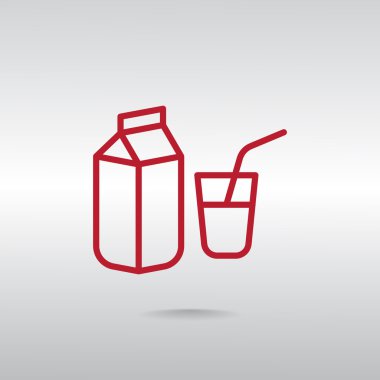 Süt paketi ve cam simgesi