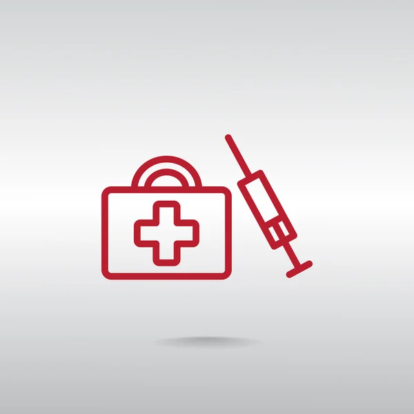 An injection first aid kit icon — Stock Vector