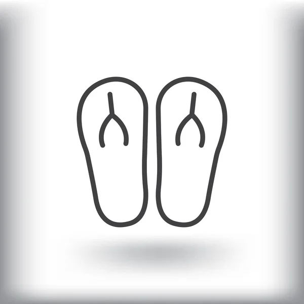 Spiaggia pantofole icona — Vettoriale Stock