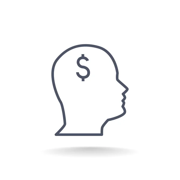 Icono de dinero en la cabeza — Archivo Imágenes Vectoriales