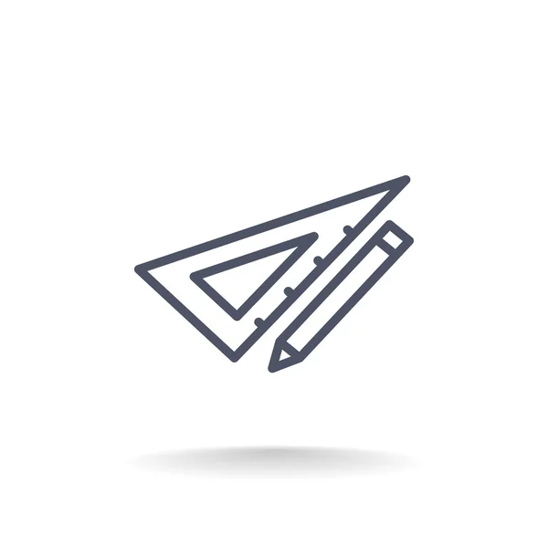 Ceruza vonalzó ikonnal — Stock Vector