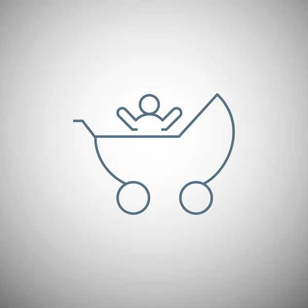 Kinderwagen met het pictogram van een kind — Stockvector