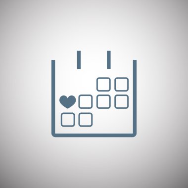 14 Şubat takvim basit simgesini