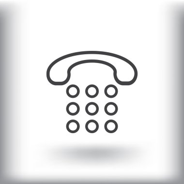 Telefon ahizesi ve düğme simgesi