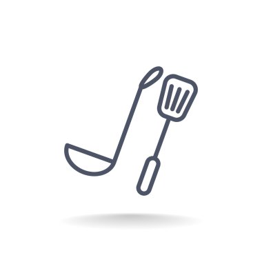 Kepçe ve spatula simgesi