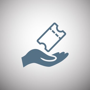 Bir bilet sembol alma el 