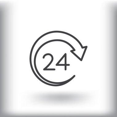 Yirmi dört saat ok simgesi