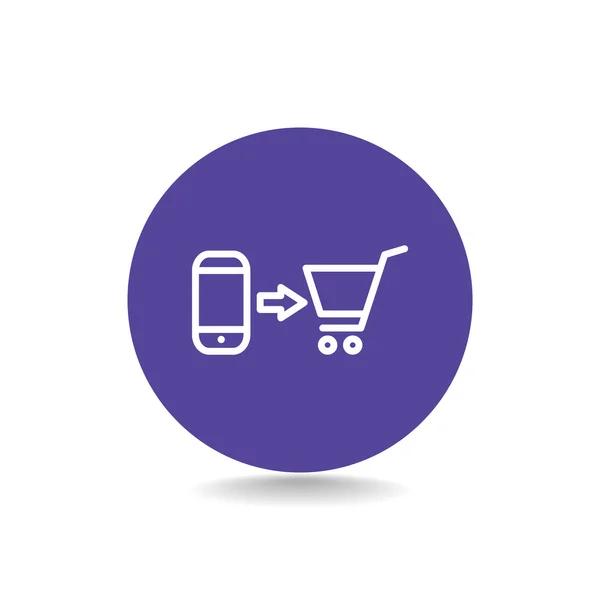 A vásárlás egy mozgatható telefon ikon — Stock Vector
