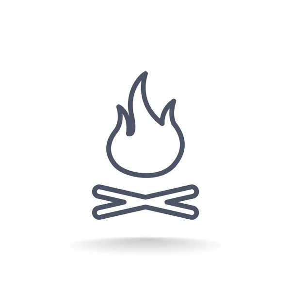 Feu de camp brûlant icône — Image vectorielle