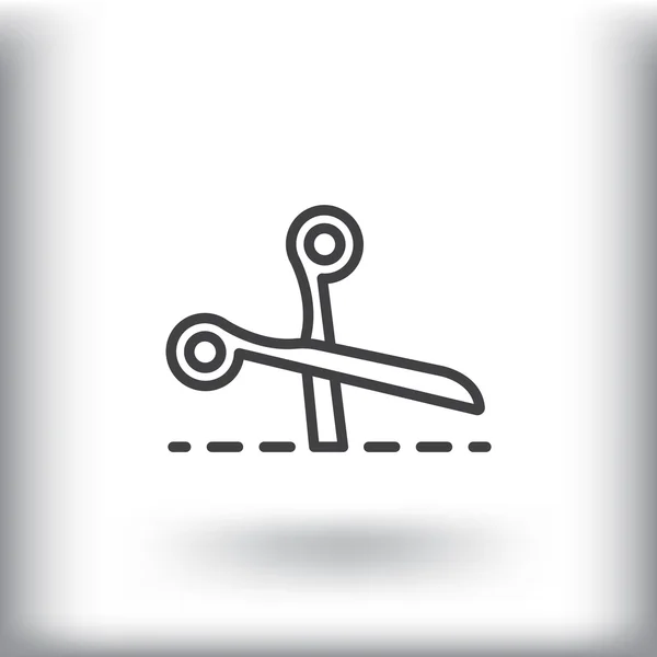 Ножницы с иконкой линии резки — стоковый вектор