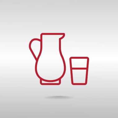 sürahi ve bardak süt simgesi