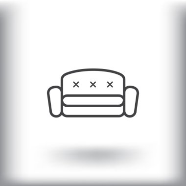 düz kanepe simgesi.