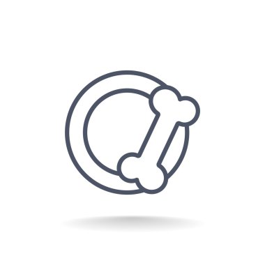 kemik gıda hayvan simgesiyle kase