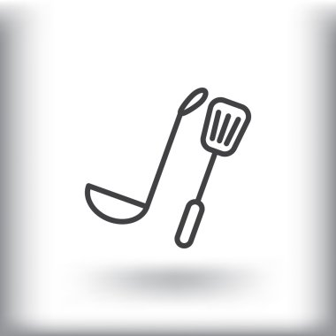 Kepçe ve spatula simgesi