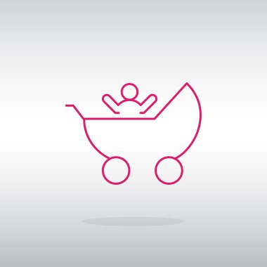 Çocuk arabası ile bir çocuk simgesi