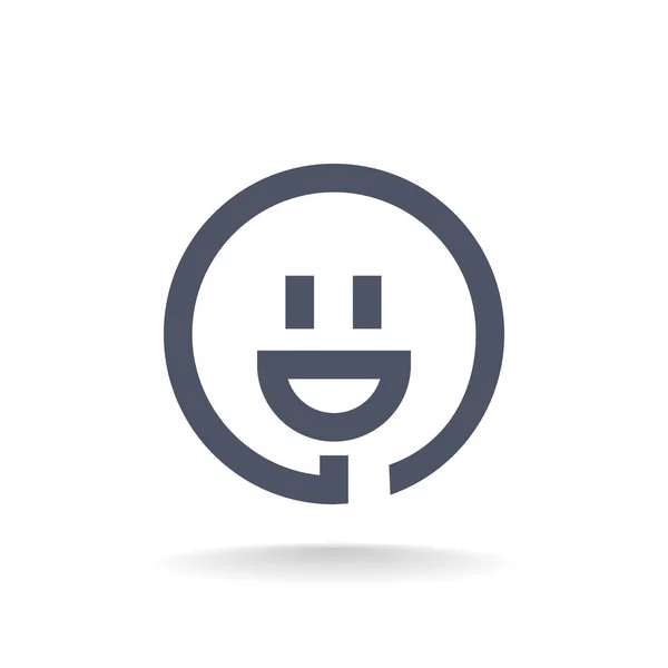 Smiley und Stecker-Symbol — Stockvektor