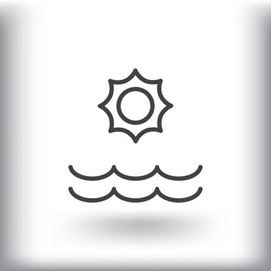 Yaz güneş ve deniz simgesi