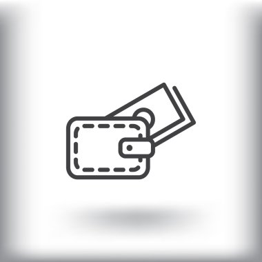 Para simgesi olan cüzdan