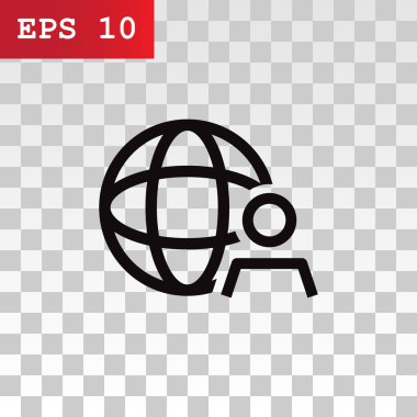 Küresel iş, işadamı simgesi