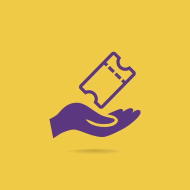 Bir bilet sembol alma el 