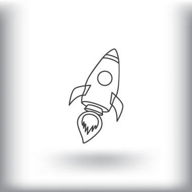 Çizgi film roket simgesi