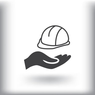 inşaat kask el simgesi