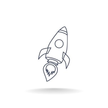 Çizgi film roket simgesi