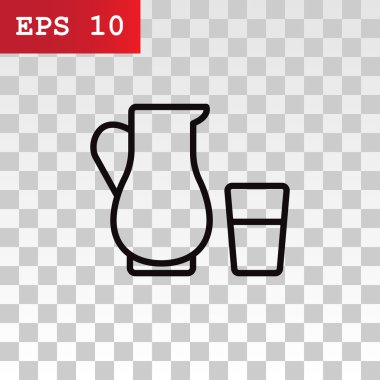 sürahi ve bardak süt simgesi