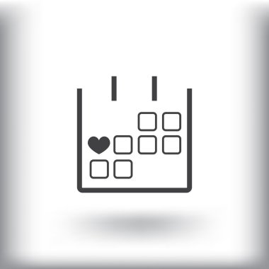 14 Şubat takvim basit simgesini