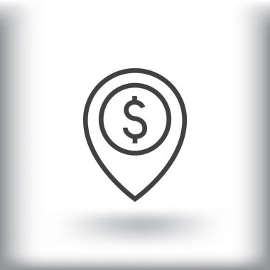 Dolar işaretli harita işaretleyici